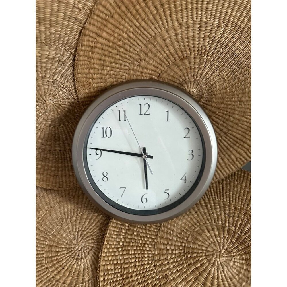Round Grey Wall Clock